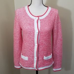 Gap Cardigan Float Jacquard Diva Pink White Size M